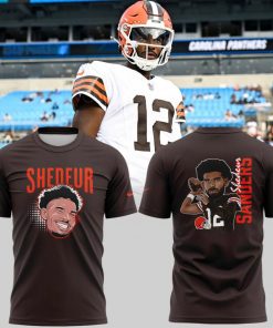 Special New Shedeur Sanders Brown Cleveland Browns Graphic Player T-Shirt