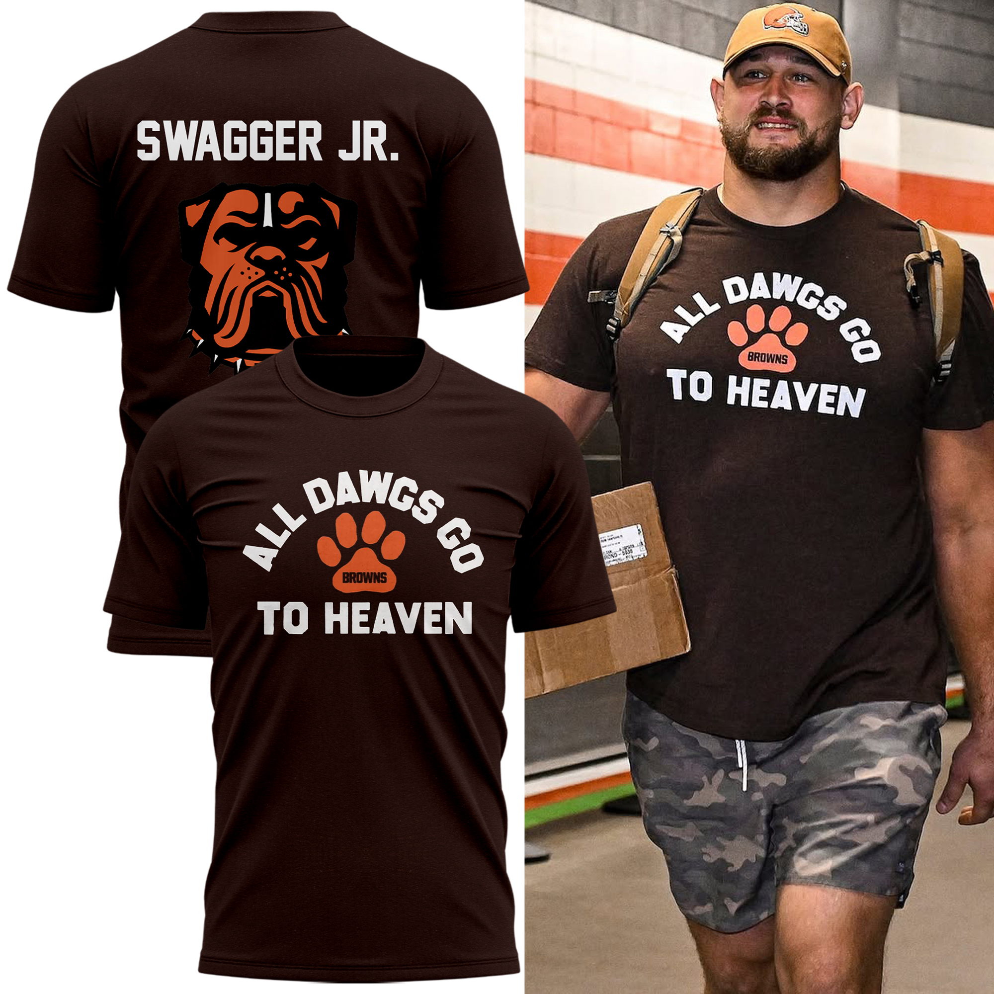 Cleveland Browns: ALL DAWGS GO TO HEAVEN- Swagger Jr. Tshirt Cleveland Browns: ALL DAWGS GO TO HEAVEN- Swagger Jr. Tshirt