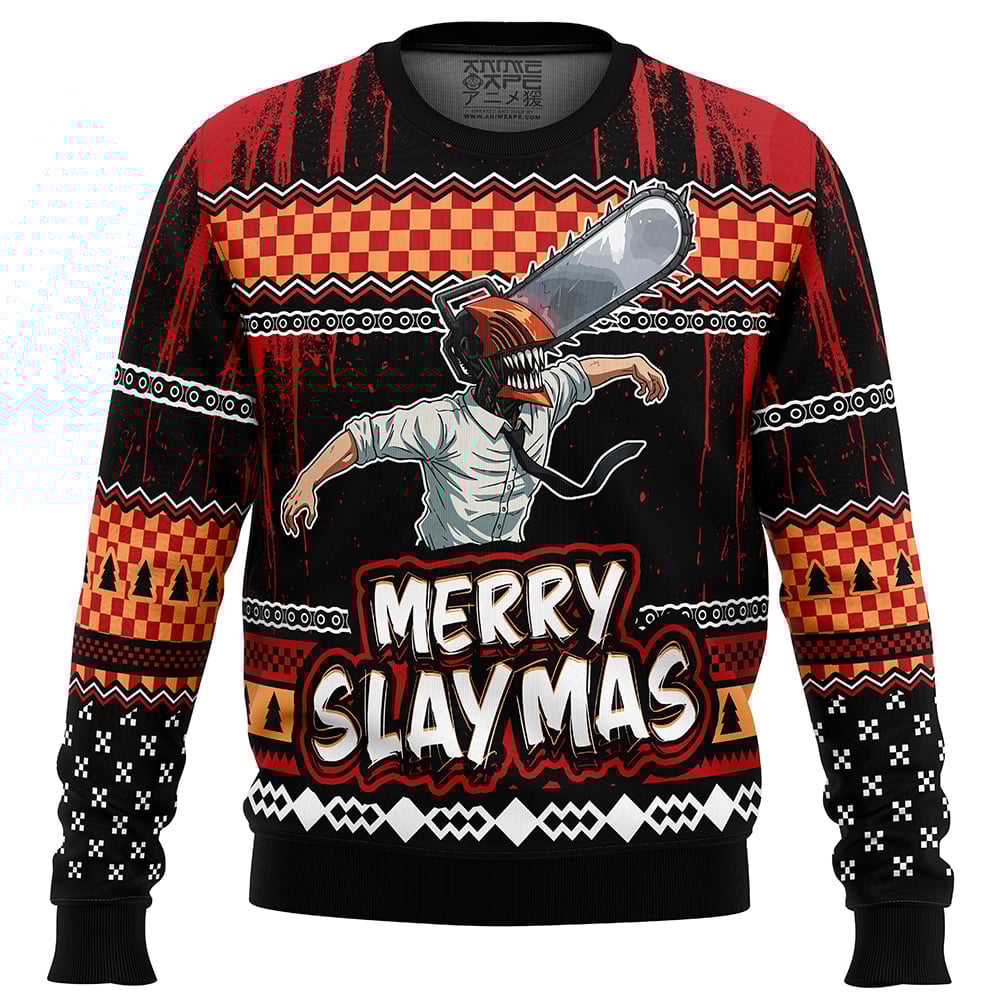 Chainsaw Man Denji Merry Slaymas Ugly Christmas Sweater Chainsaw Man Denji Merry Slaymas Ugly Christmas Sweater