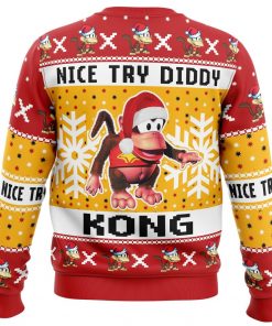 Nice Try Diddy Kong Meme Donkey Kong Ugly Christmas Sweater