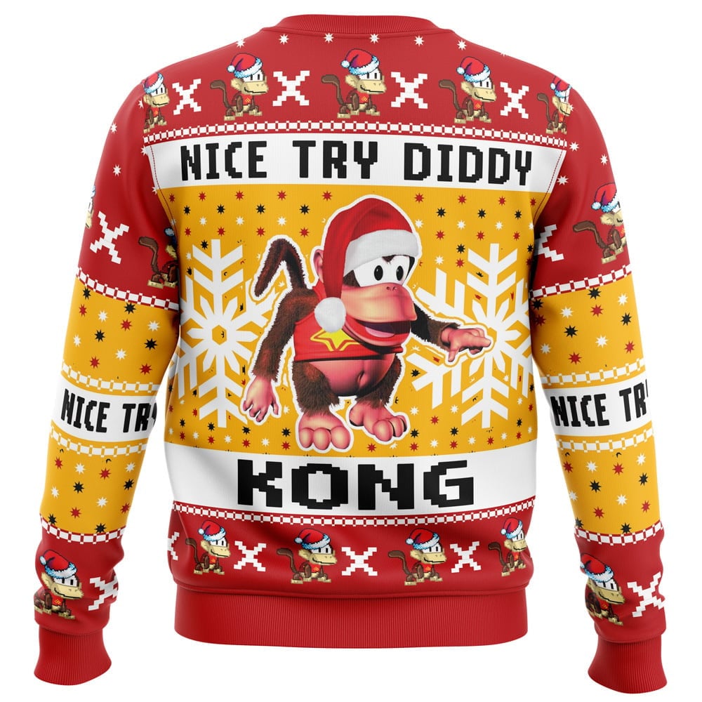 Nice Try Diddy Kong Meme Donkey Kong Ugly Christmas Sweater Nice Try Diddy Kong Meme Donkey Kong Ugly Christmas Sweater