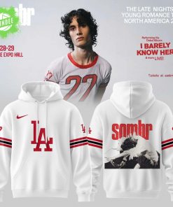 2025 Los Angeles Dodgers X Sombr – The Late Nights & Young Romance Tour Merch Hoodie