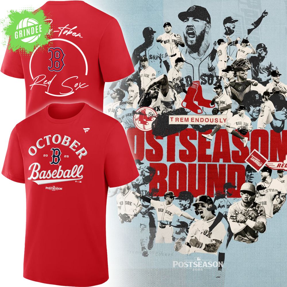 Boston Red Sox 2025 Postseason Locker Room T-Shirt Boston Red Sox 2025 Postseason Locker Room T-Shirt