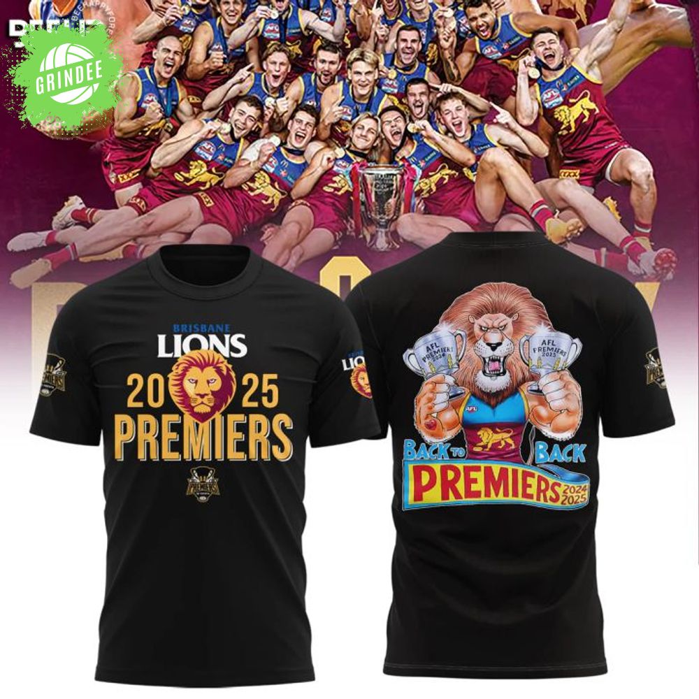 Brisbane Lions ''Back to Back'' AFL 2025 Champions T-Shirt Brisbane Lions ''Back to Back'' AFL 2025 Champions T-Shirt