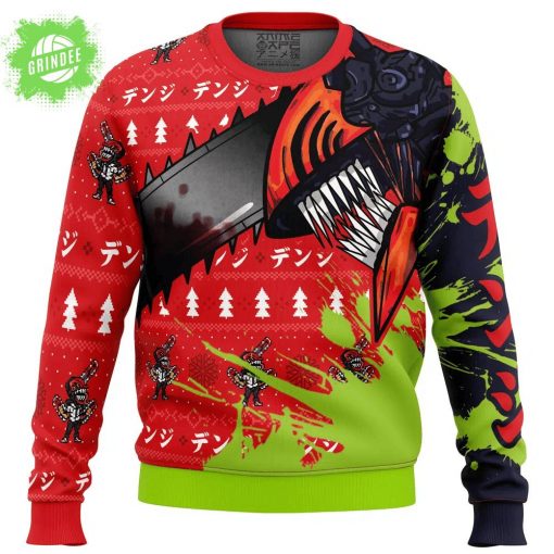 Hybrid Form Denji Chainsaw Man Ugly Christmas Sweater