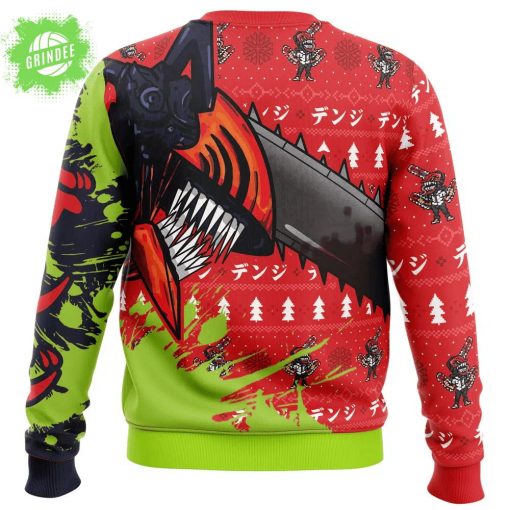 Hybrid Form Denji Chainsaw Man Ugly Christmas Sweater