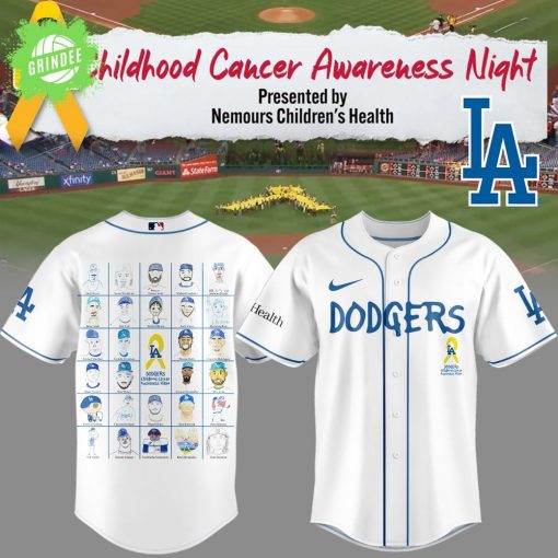 LA Dodgers Childhood Cancer Awareness Night Limited White Jersey