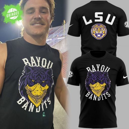 Limited Edition LSU Football Bayou Bandits Logo Black TShirt