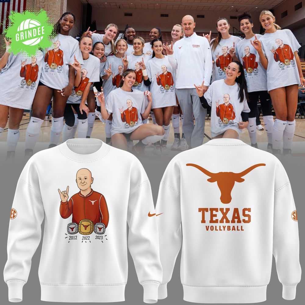 Limited Edition Texas Volleyball Coach Jerrittelliott White Sweat 2025 Limited Edition Texas Volleyball Coach Jerrittelliott White Sweat 2025