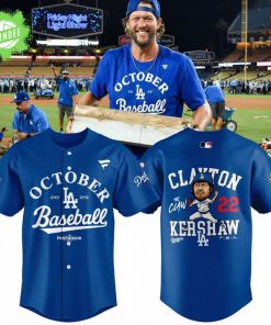 Los Angeles Dodgers October Clinched 22 Clayton Kershaw Final Regular Season Jersey