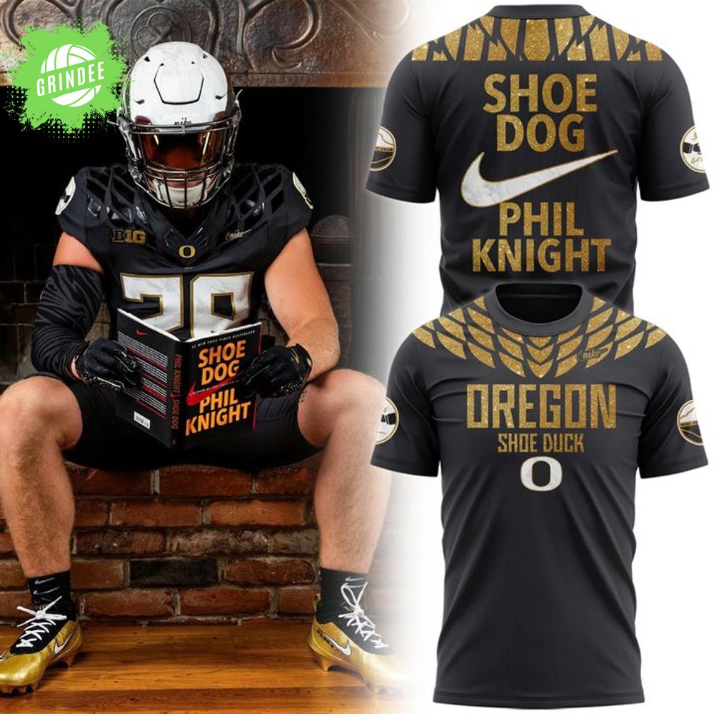 Men's Nike Black & Gold Oregon Duck "Shoe Dog Phil Knight" T-shirt Men's Nike Black & Gold Oregon Duck "Shoe Dog Phil Knight" T-shirt