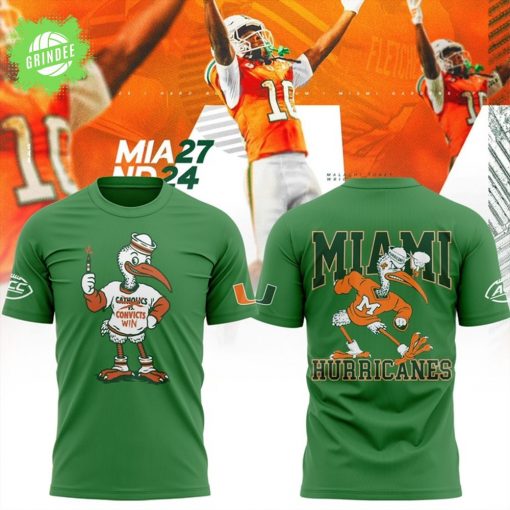 Miami Hurricanes Football 2025 Catholics vs Convicts Game T-shirt