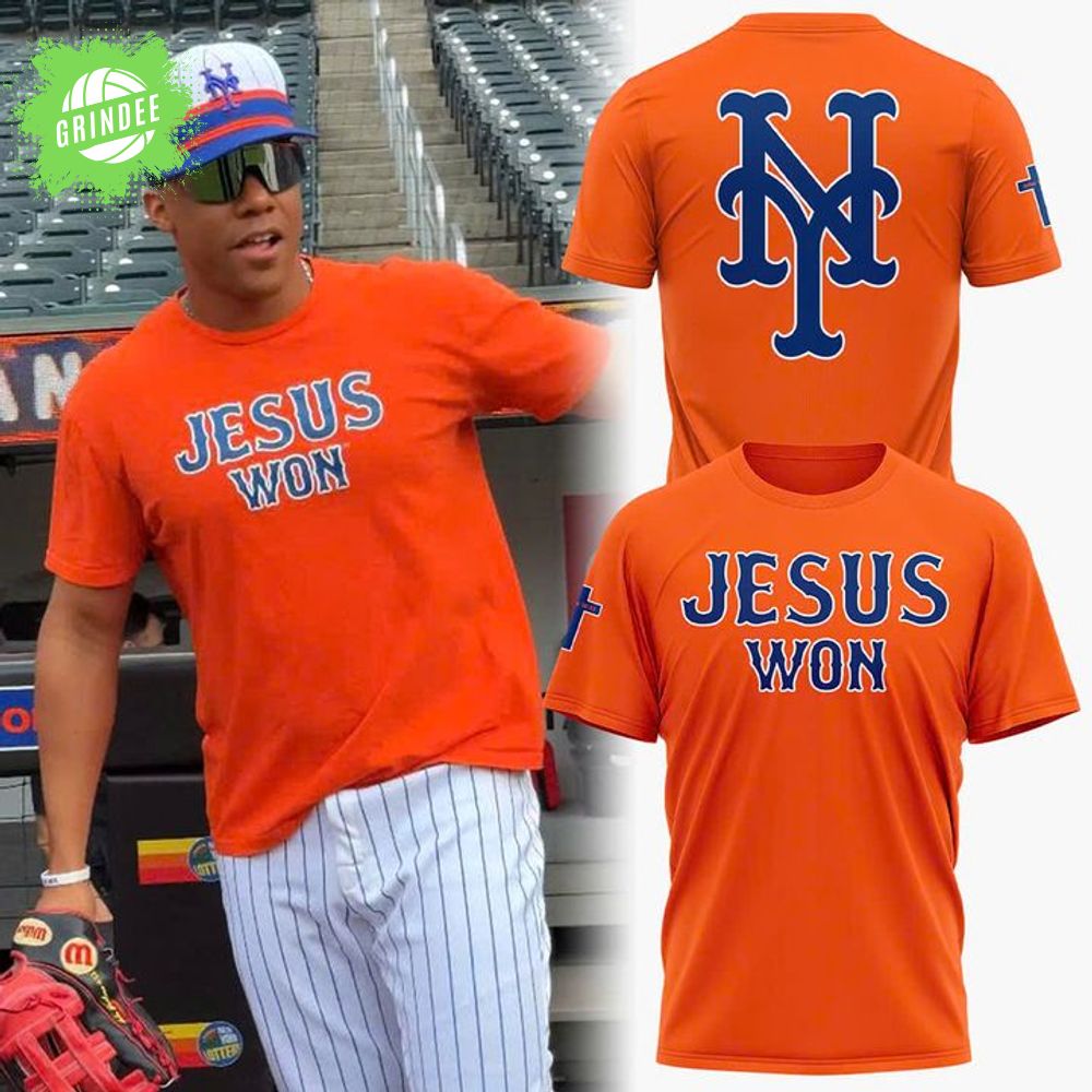 NY Mets "Jesus Won" T-shirt - Orange NY Mets "Jesus Won" T-shirt - Orange