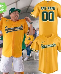 Oakland Athletics 2026 ‘Sacramento’ Gold Custom Jersey – Limited Edition
