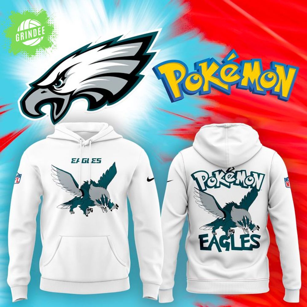 Philadelphia Eagles x Pokemon 2025 Hoodie (White) Philadelphia Eagles x Pokemon 2025 Hoodie (White)