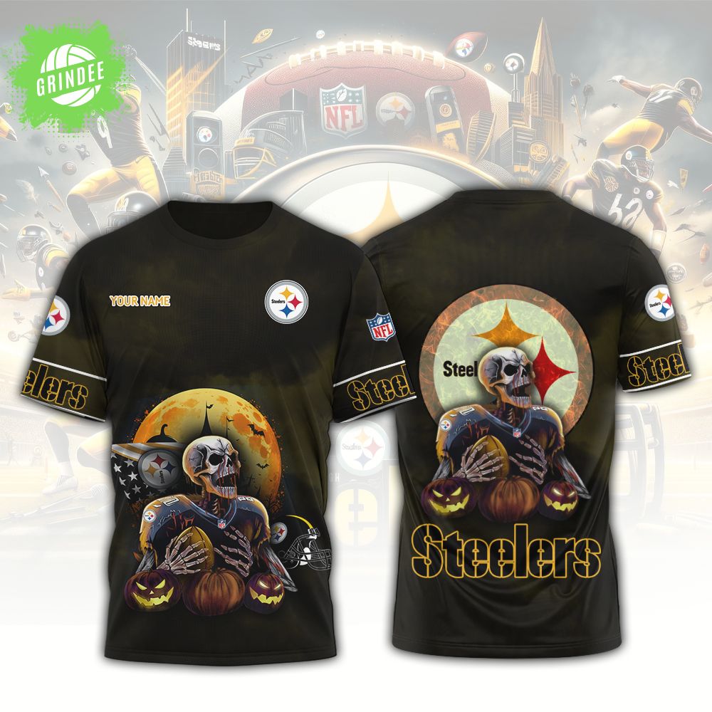 Pittsburgh Steelers Halloween T-Shirt – Skull Pumpkin Football Tee for Fans Pittsburgh Steelers Halloween T-Shirt – Skull Pumpkin Football Tee for Fans