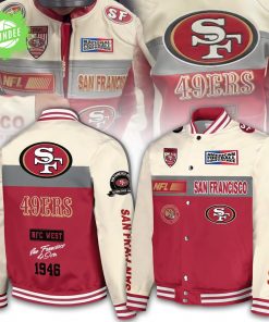 San Francisco 49ers 1946 NFC West Special Bomber Jacket – Eggshell-Red