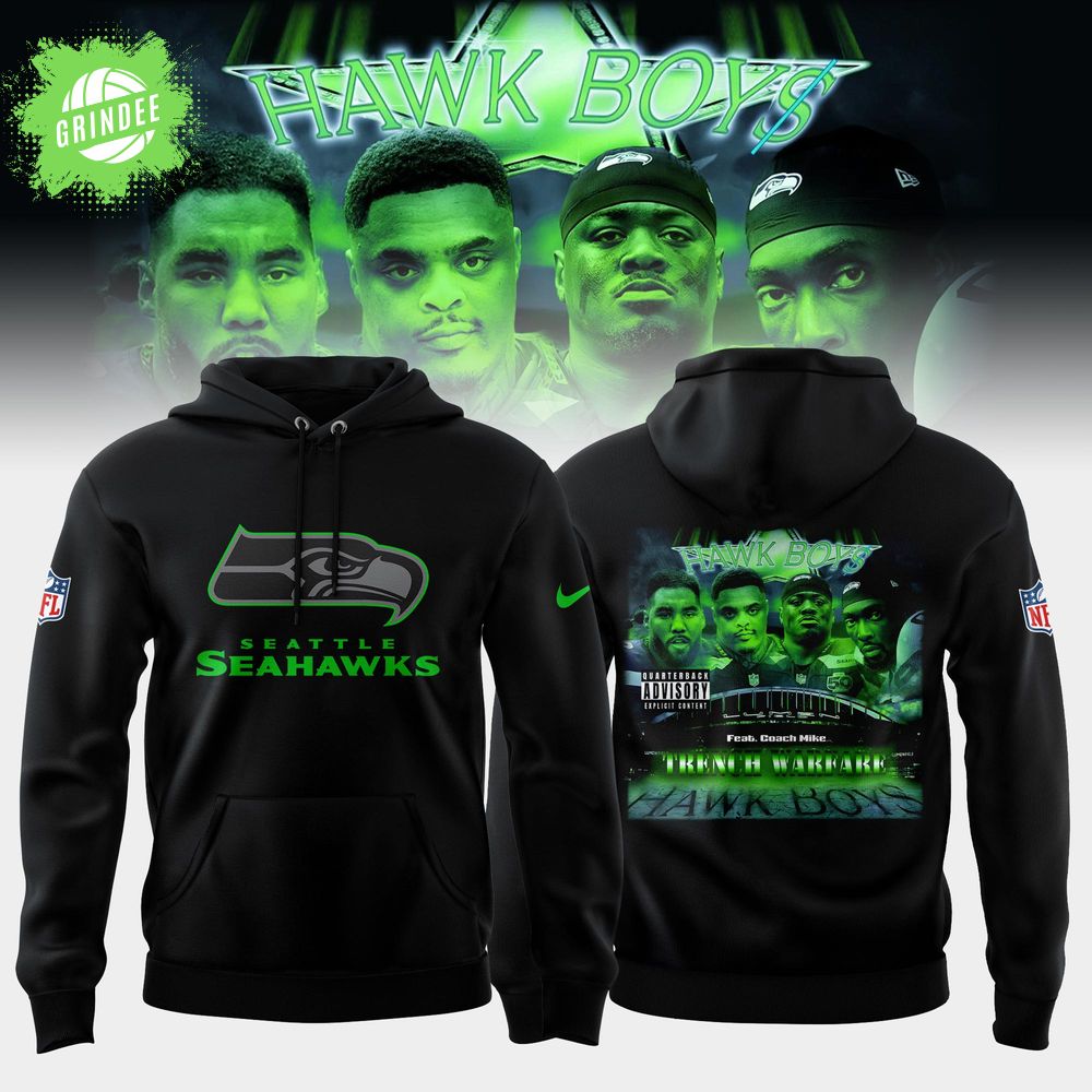 Seattle Seahawks Hawk Boys Trench Warfare Limited Edition Hoodie Seattle Seahawks Hawk Boys Trench Warfare Limited Edition Hoodie