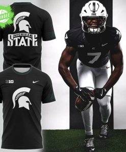 Special New Black Michigan State Spartans Alternate Uniform Tshirt