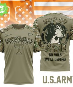 Tennessee Volunteers Military Appreciation Jersey – U.S. Army Camo Rocky Top Shirt