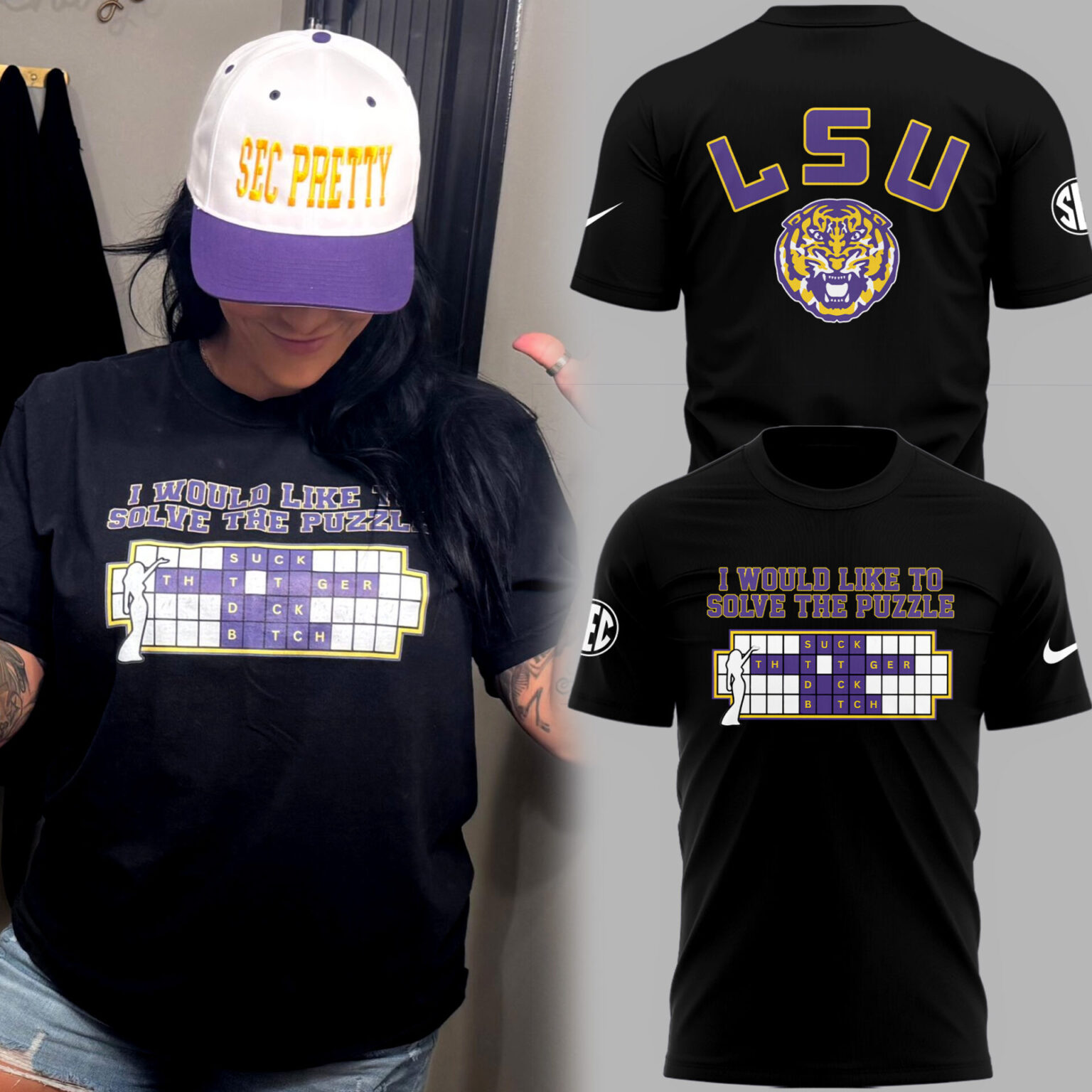 Limited Edition LSU Football “I would like to solve the puzzle” Logo TShirt Limited Edition LSU Football “I would like to solve the puzzle” Logo TShirt