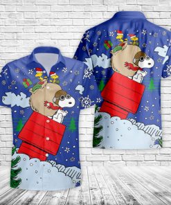 Snoopy And Woodstock In Red Baron Gear Christmas Hawaiian Shirt