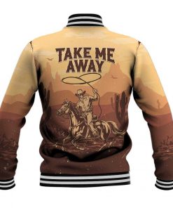 Black Cowboy Take Me Away Baseball Jacket