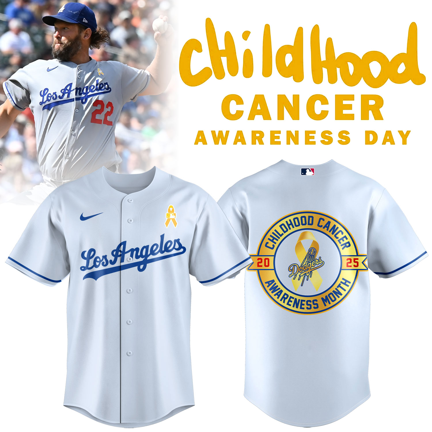 Los Angeles Dodgers Child Hood Cancer awareness Jersey Los Angeles Dodgers Child Hood Cancer awareness Jersey