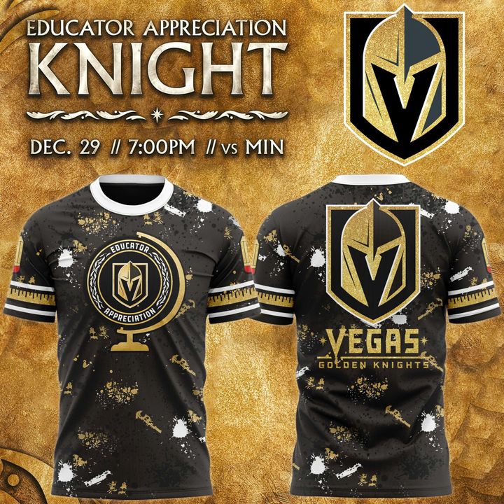 Vegas Golden Knights 2025 Educator Appreciation Night T-shirt Vegas Golden Knights 2025 Educator Appreciation Night T-shirt