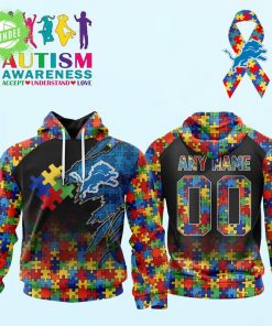 Autism Awareness Detroit Lions Hoodie 3D Unisex Hoodie