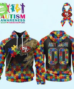 Autism Awareness San Francisco 49ers Hoodie 3D Unisex Hoodie
