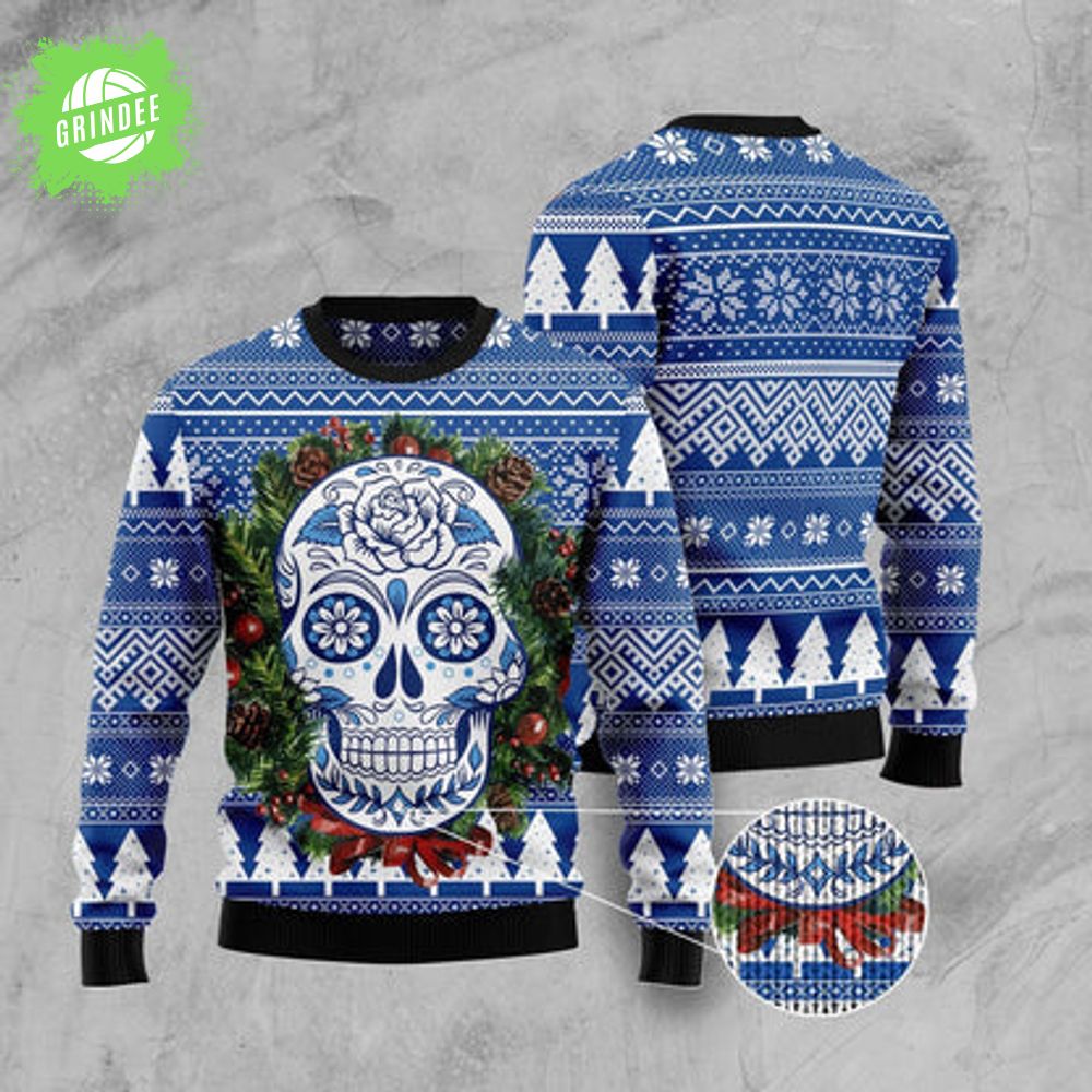 Awesome Sugar Skull Ugly Christmas Sweater Awesome Sugar Skull Ugly Christmas Sweater