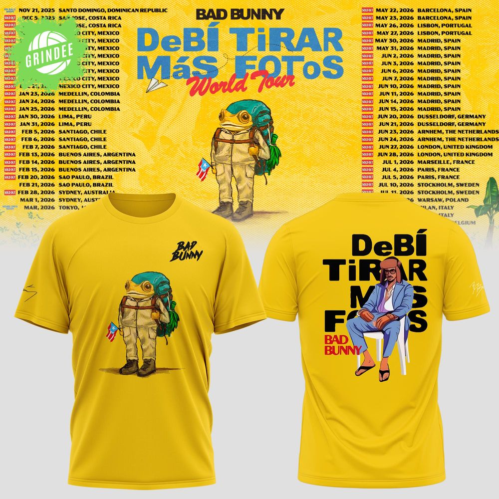 Bad Bunny – Debí Tirar Más Fotos World Tour Yellow Tee Bad Bunny – Debí Tirar Más Fotos World Tour Yellow Tee