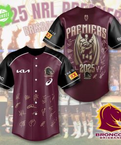 Brisbane Broncos 2025 NRL Premiers Baseball Jersey