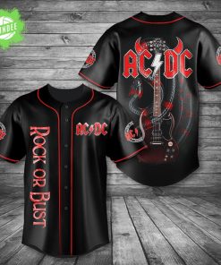 AC/DC Rock or Bust Baseball Jersey – Classic Rock Band Jersey Shirt for Fans