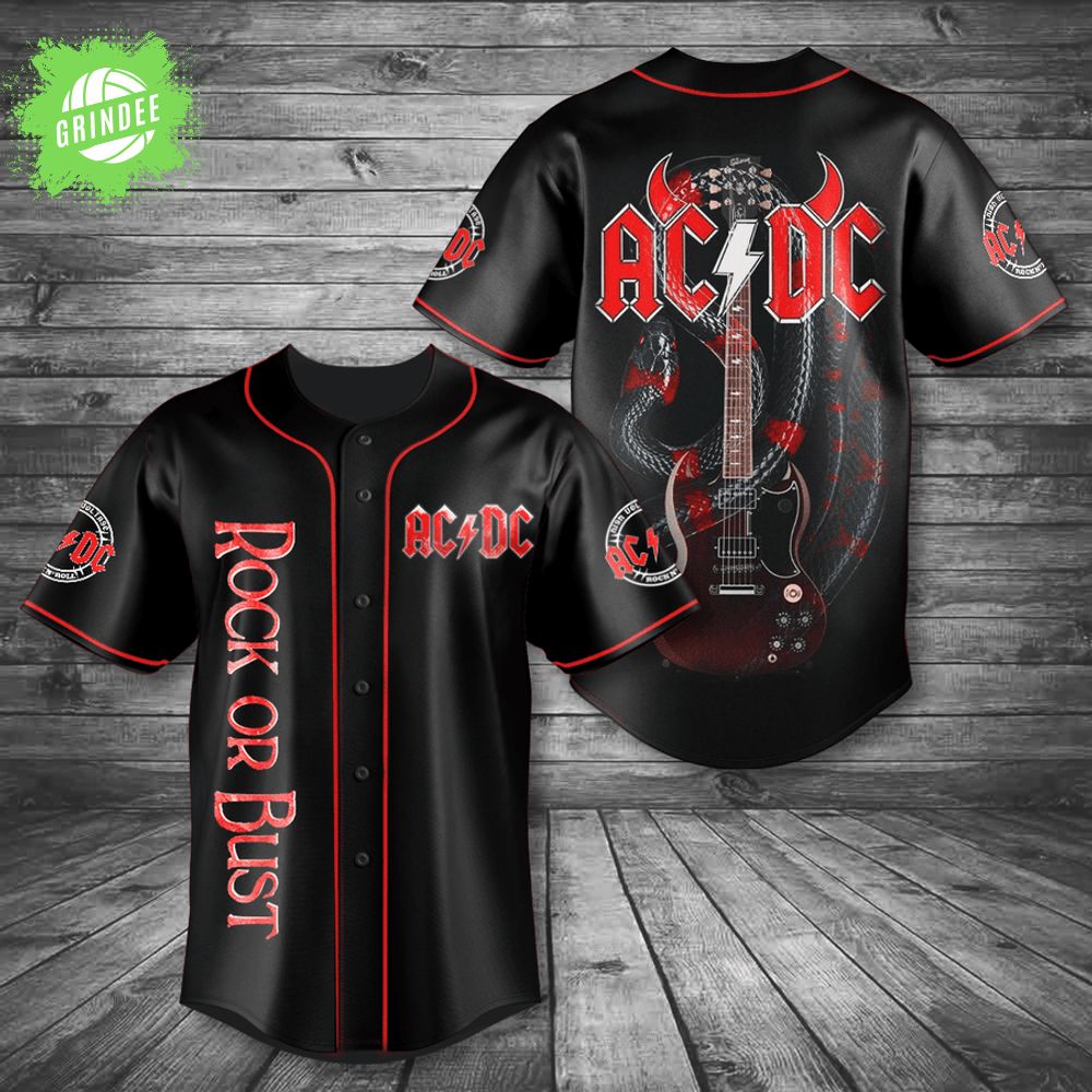 AC/DC Rock or Bust Baseball Jersey – Classic Rock Band Jersey Shirt for Fans AC/DC Rock or Bust Baseball Jersey – Classic Rock Band Jersey Shirt for Fans