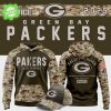 Men’s New England Patriots Nike Olive/Camo 2025 Salute to Service Sideline Limited Hoodie