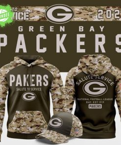 Men’s Green Bay Packers Nike Olive/Camo 2025 Salute to Service Sideline Limited Hoodie