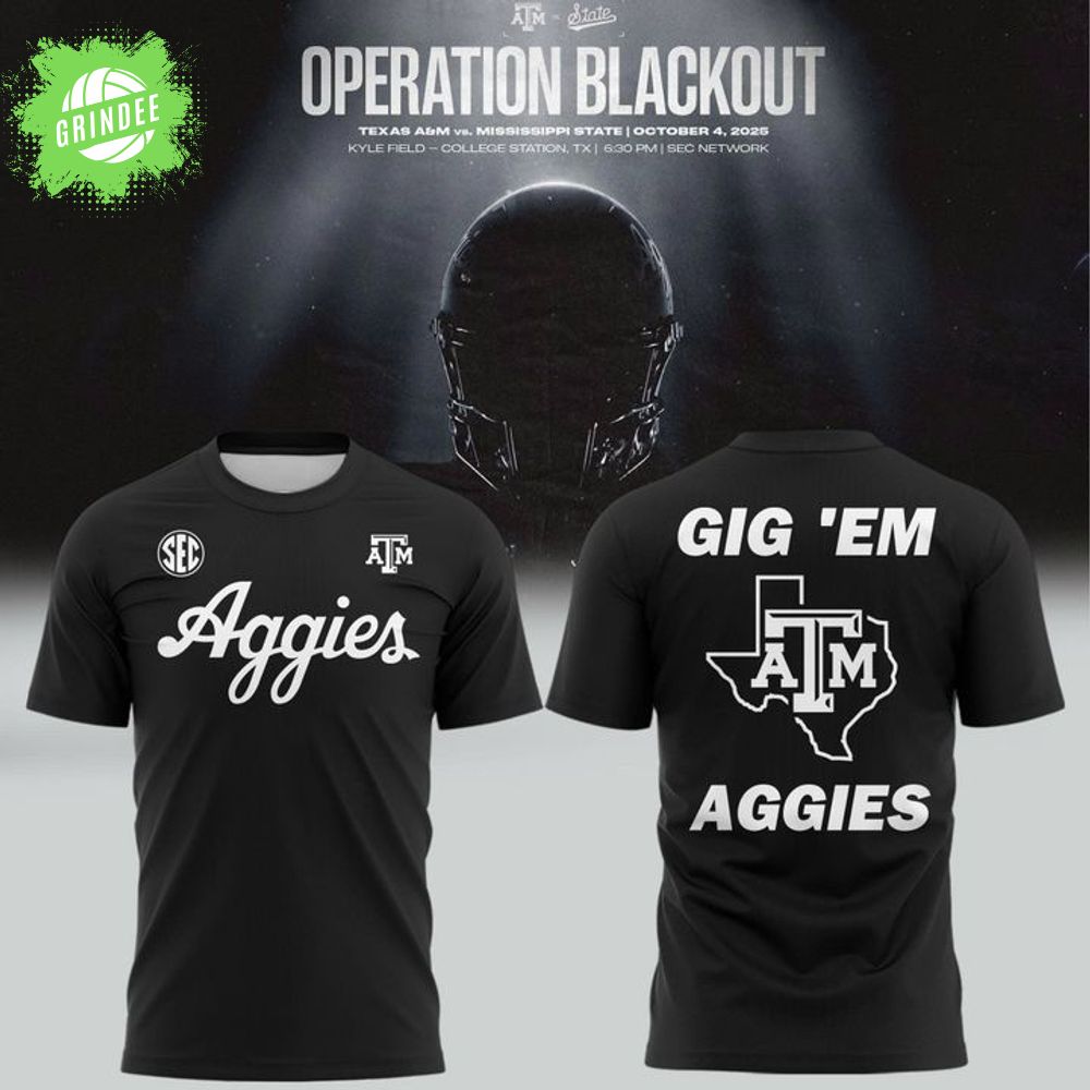 Special New Aggies Wordmark Alternate Dark Mode Tshirt In Black Special New Aggies Wordmark Alternate Dark Mode Tshirt In Black