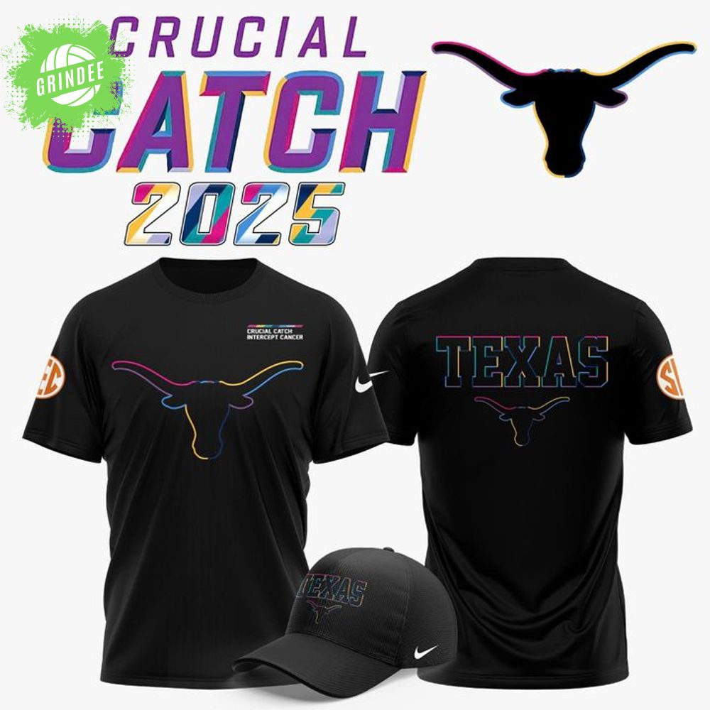 Texas Longhorns Football 2025 Crucial Catch T-shirt Texas Longhorns Football 2025 Crucial Catch T-shirt