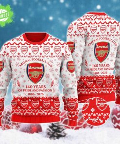 New Limited Edition Arsenal F.C. 140 YEARS 3D Noel Hoodie Sweater