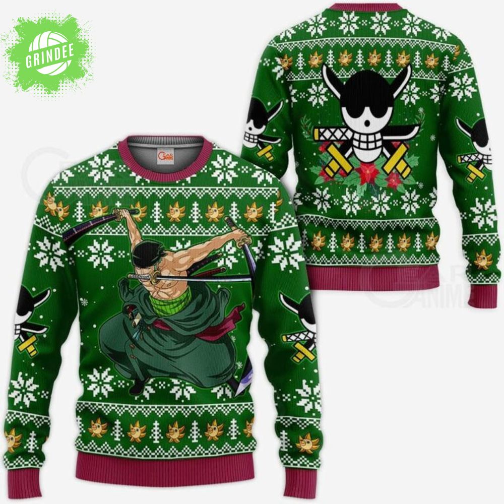 Roronoa Zoro Swords One Piece Anime Christmas Sweater Roronoa Zoro Swords One Piece Anime Christmas Sweater