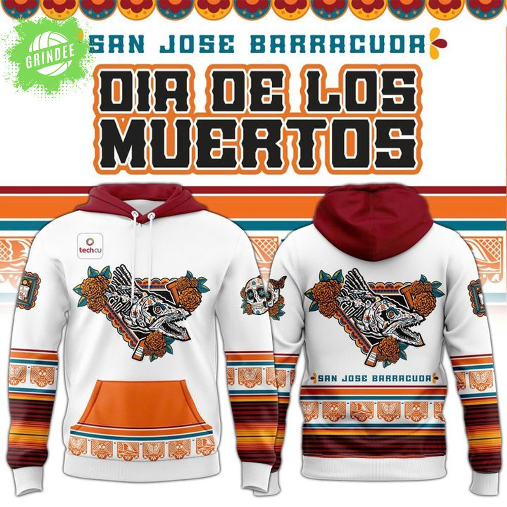 SJ Barracuda Dia de los Muertos Tigres Del Mar Hoodie 2025 SJ Barracuda Dia de los Muertos Tigres Del Mar Hoodie 2025