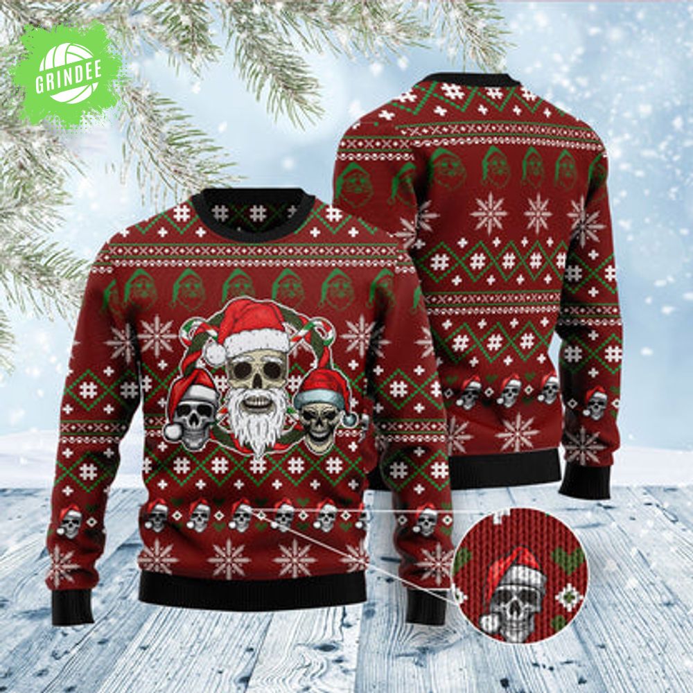 Santa Skull Ugly Christmas Sweater Santa Skull Ugly Christmas Sweater
