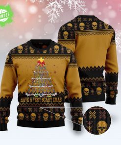 Skull Very Scary Xmas Ugly Christmas Sweater