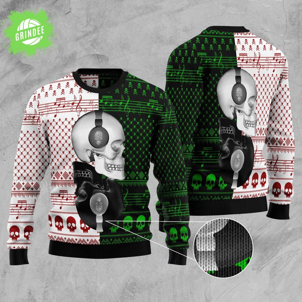 Skull Yinyang Ugly Christmas Sweater Skull Yinyang Ugly Christmas Sweater