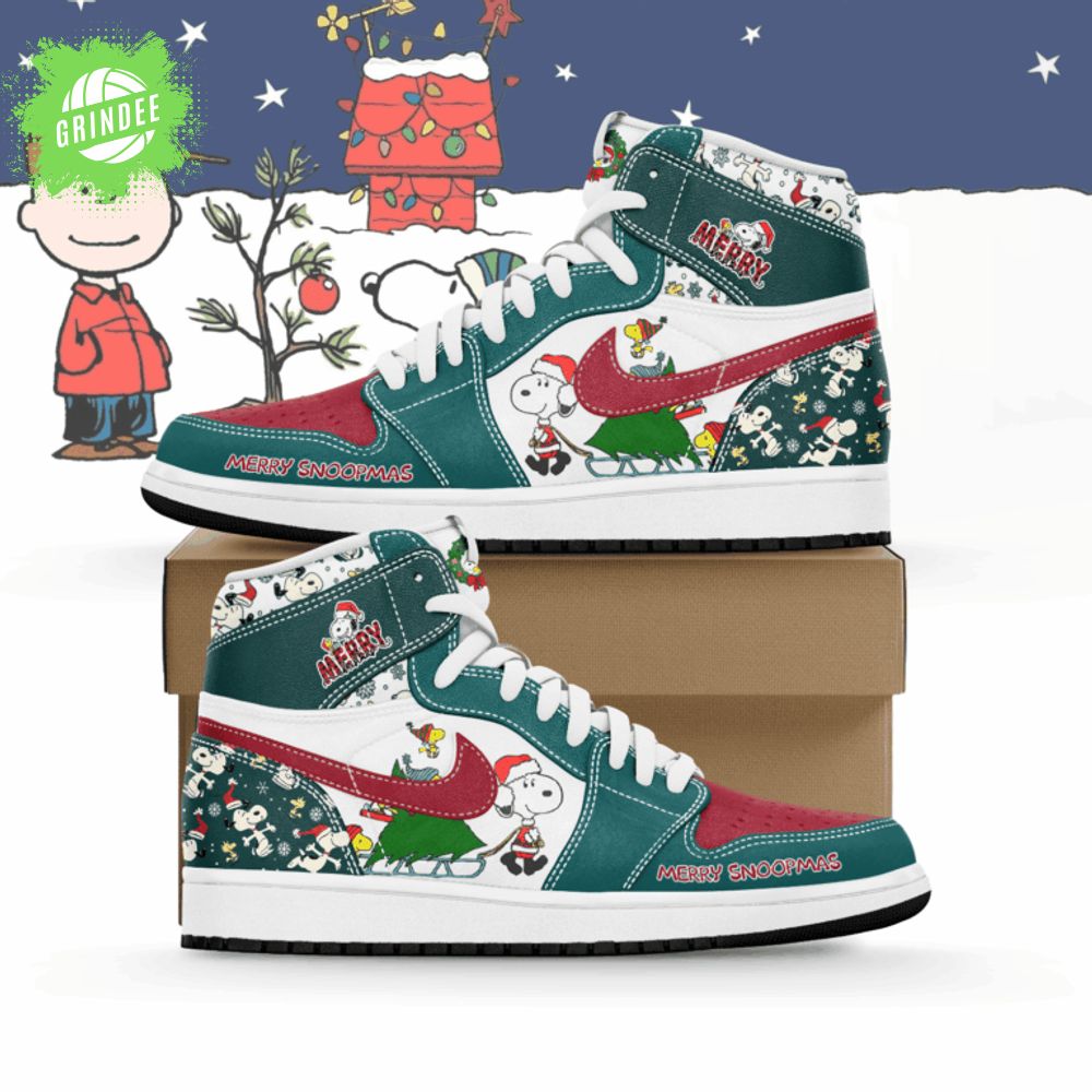 Snoopy Christmas AJ1 High Sneakers Shoes Snoopy Christmas AJ1 High Sneakers Shoes