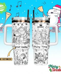 Snoopy x Christmas Custom Stanley Quencher 40oz Stainless Steel Tumbler With Handle