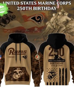 Special Edition Hoodie Los Angeles Rams x U.S.M.C 250th Birthday Anniversary-3D Unisex Hoodie