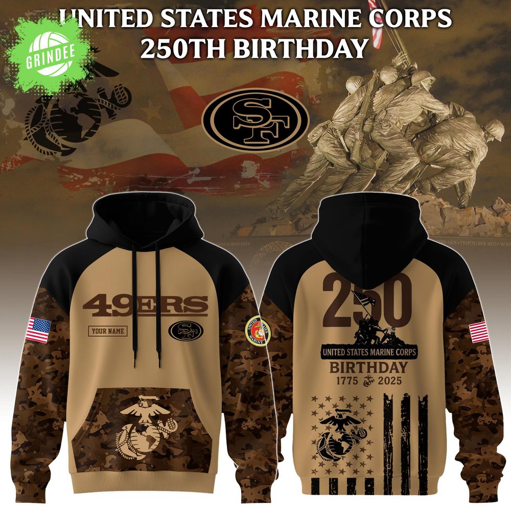 Special Edition San Francisco 49ers x U.S.M.C 250th Birthday-3D Unisex Hoodie Special Edition San Francisco 49ers x U.S.M.C 250th Birthday-3D Unisex Hoodie